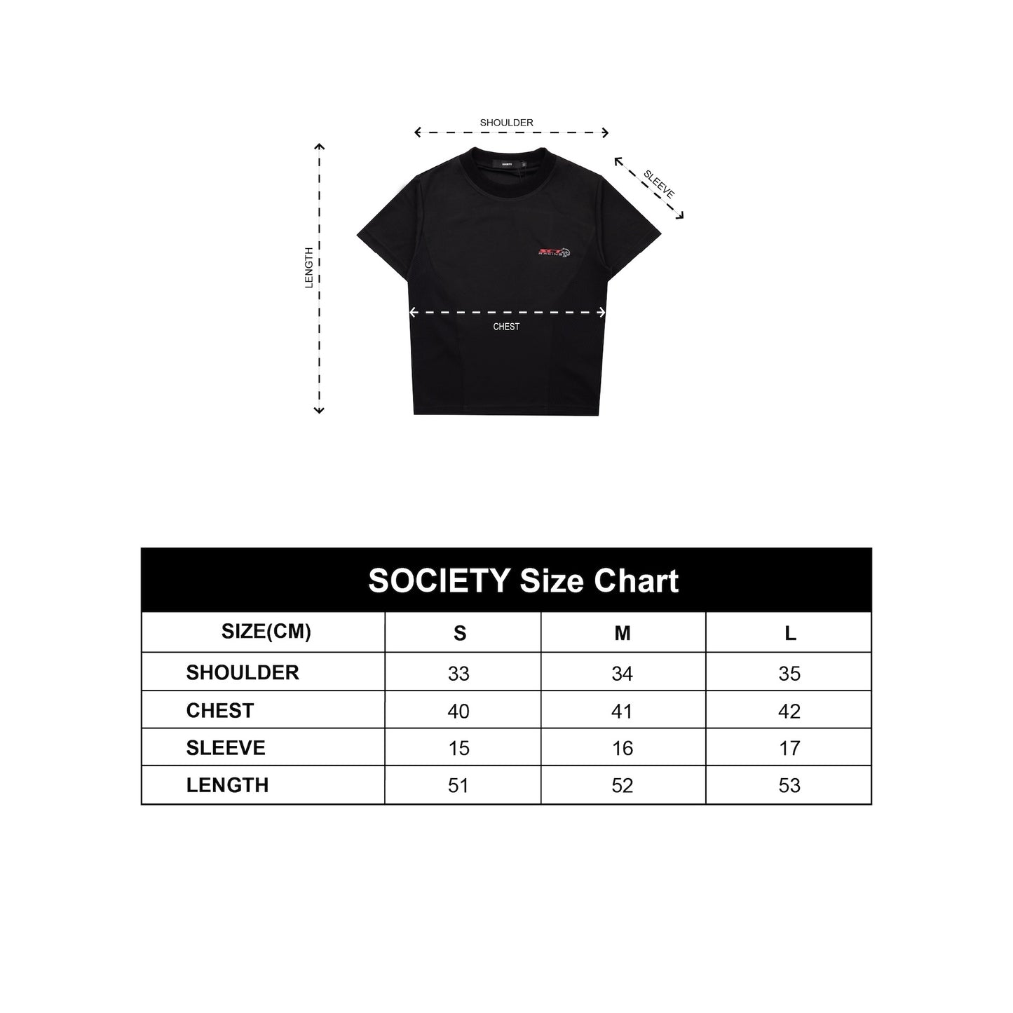 SOCIETY | GT Cropped Tight Top Black