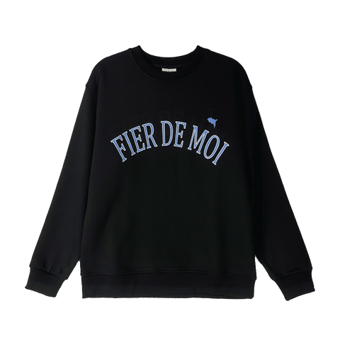 FIER DE MOI | Big Logo Long Sleeve Sweatshirt Black