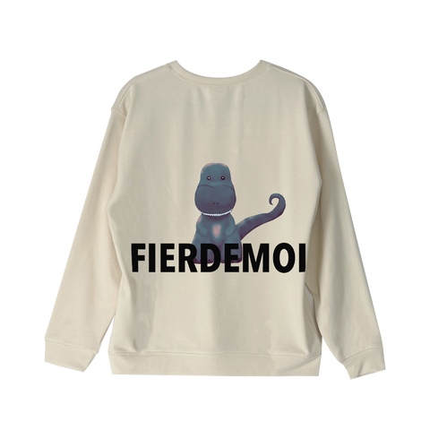 FIER DE MOI | Cute Dragon Print Long Sleeve Sweatshirt Ivory