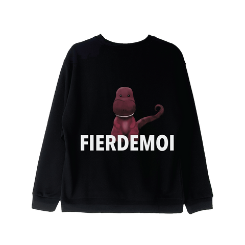 FIER DE MOI | Cute Dragon Print Long Sleeve Sweatshirt Black
