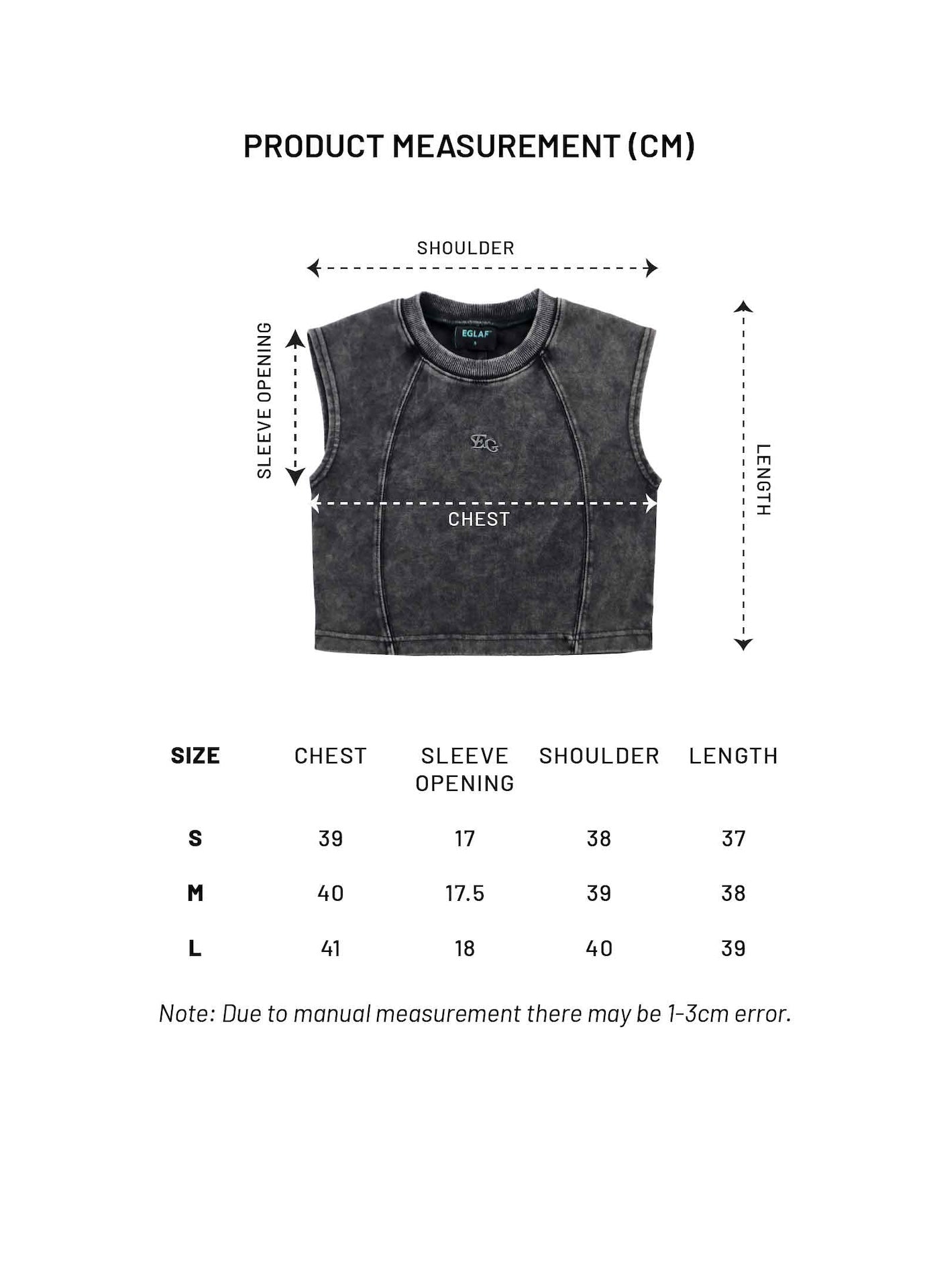 EGLAF | MV Washed Sleeves Crop Top Black