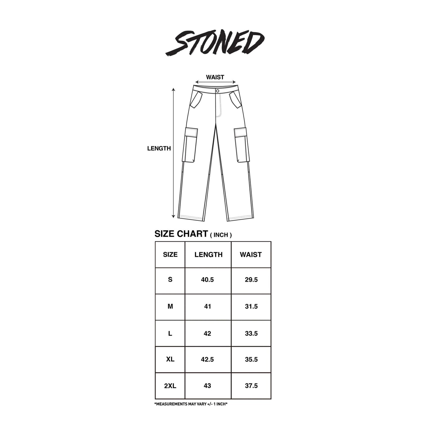Stoned | Cargo Pants Black
