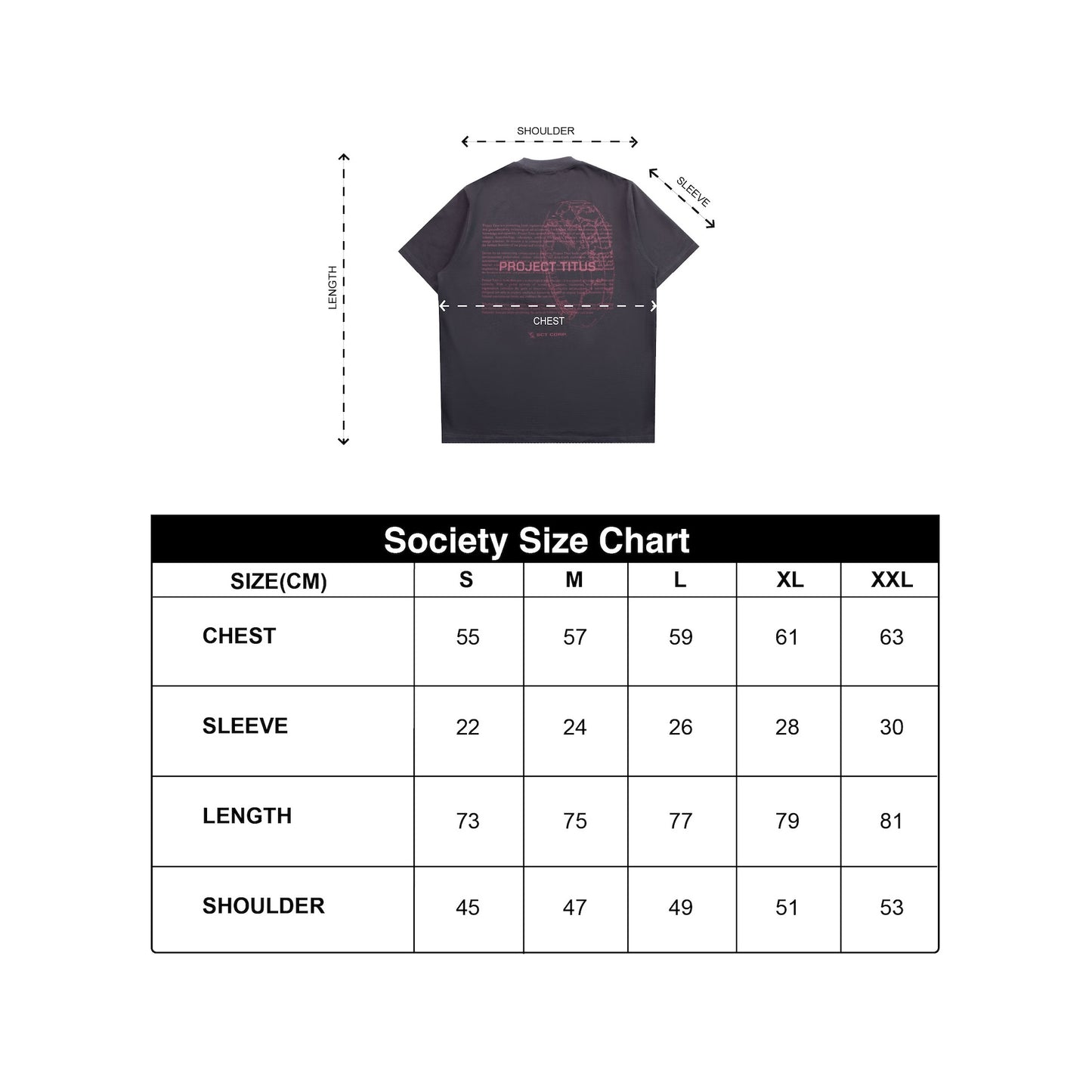 Society | Titus Merch Tee Black
