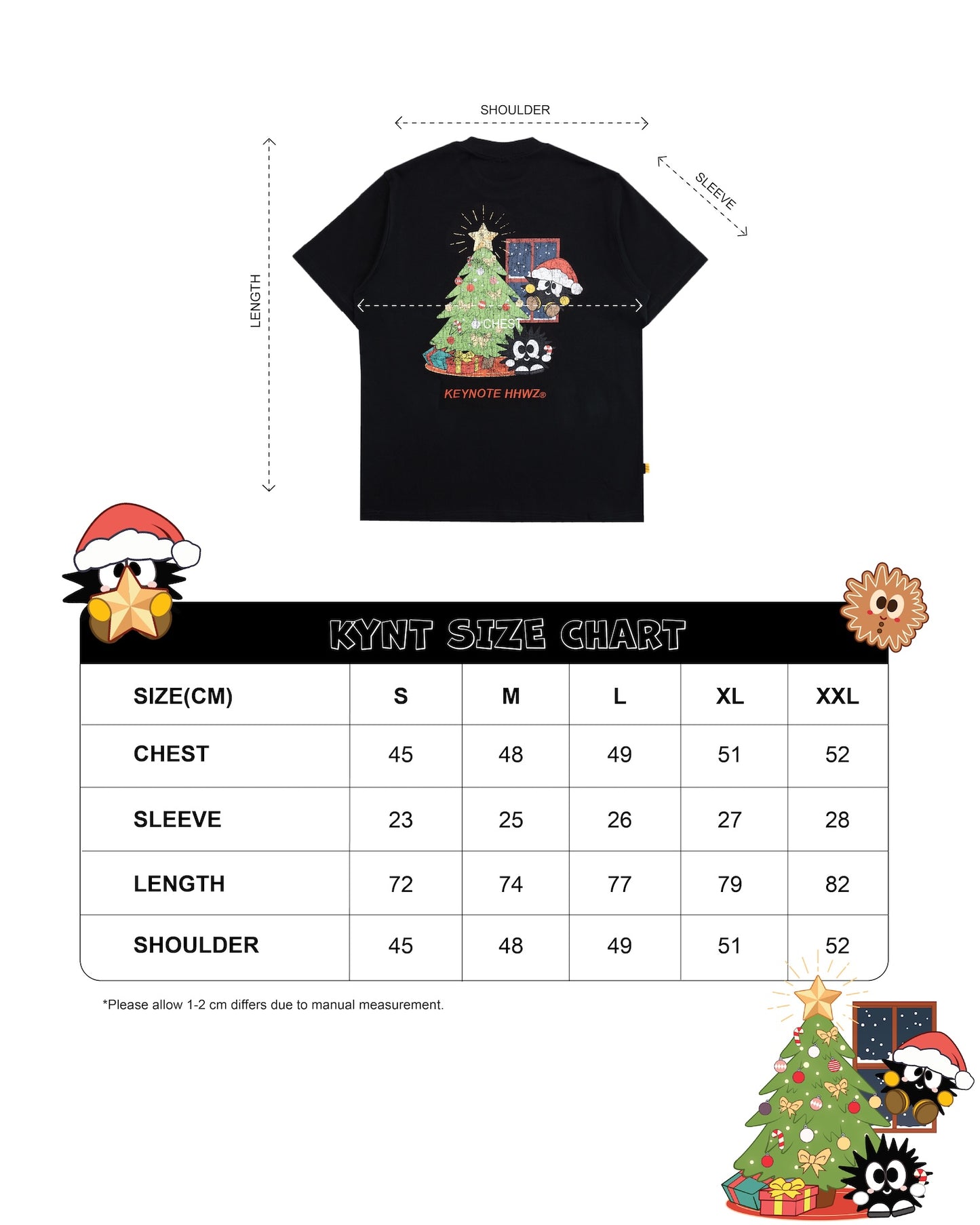 KEYNOTE | Festive Patchwork Tee Black