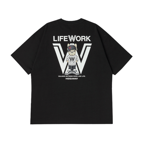 LifeWork | Big Mono Hipdok S/S T-Shirt Black