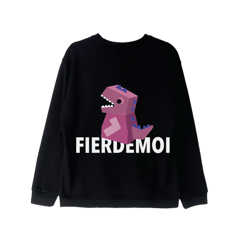 FIER DE MOI | Metaverse Dragon Print Long Sleeve Sweatshirt Black