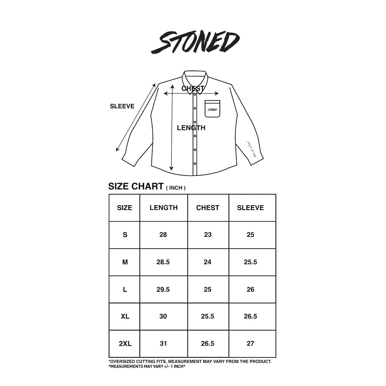 STONED | Stripe L/S Shirt White