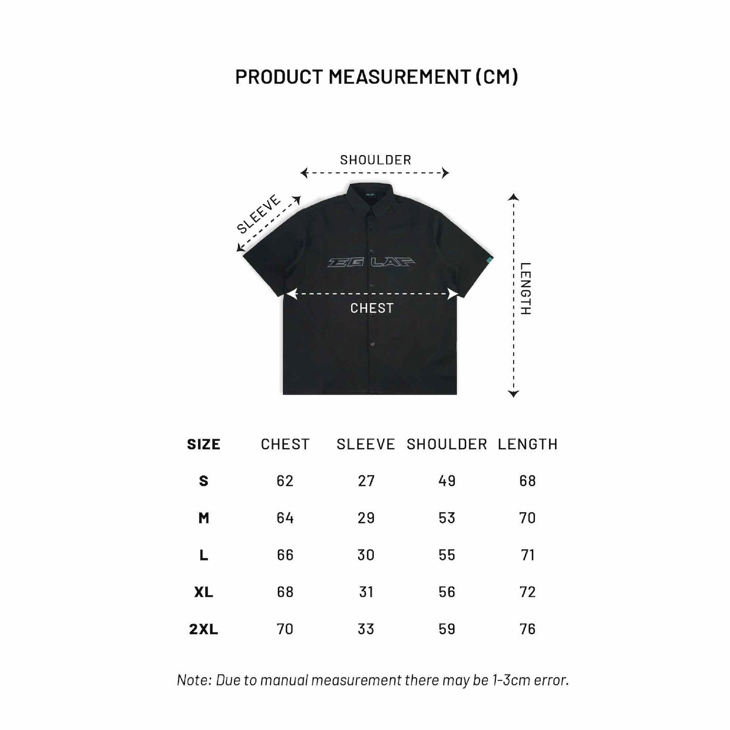 EGLAF | RU Embroidery Chest Logo Shirt Black - SWAGANZ