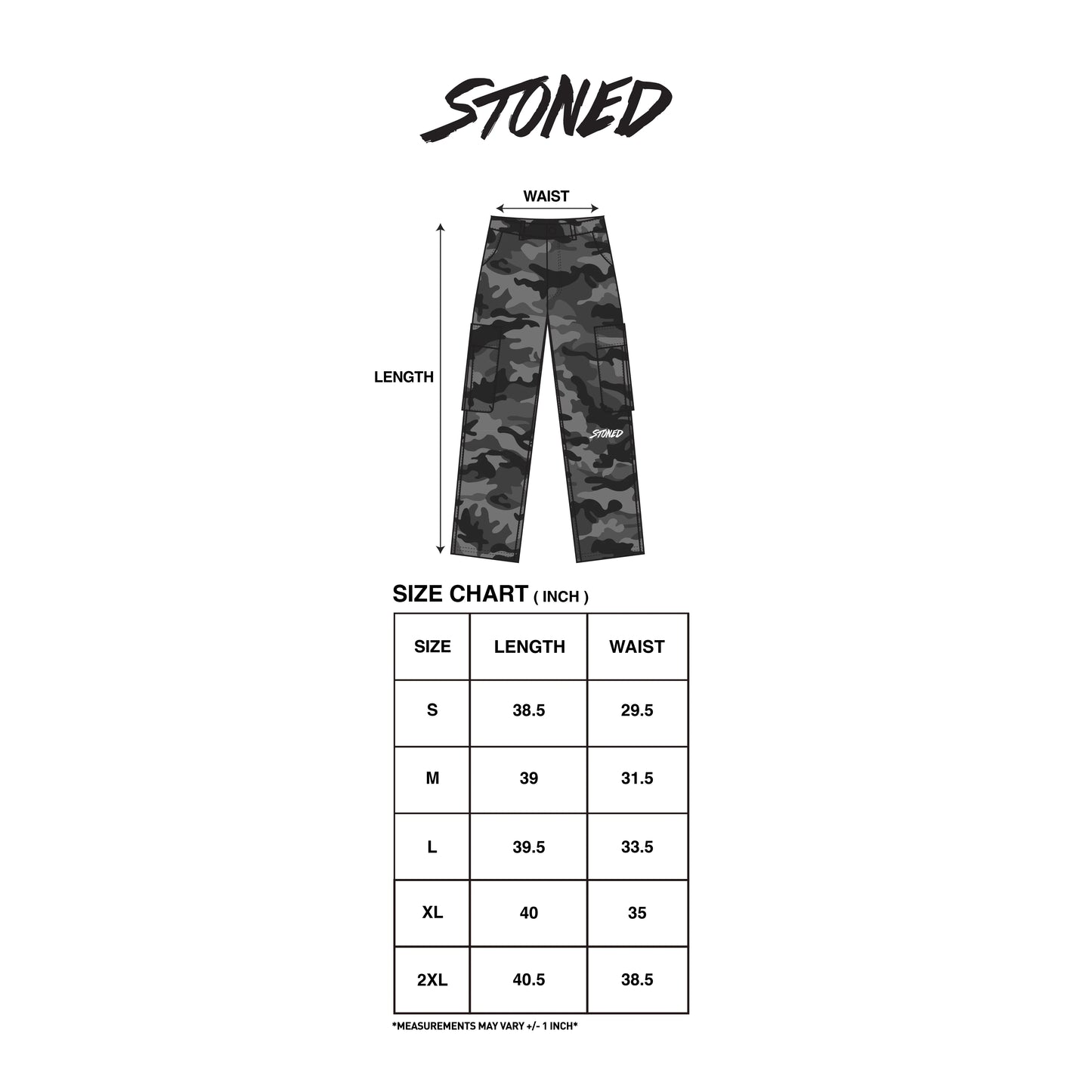 STONED | Camo Cargo Green