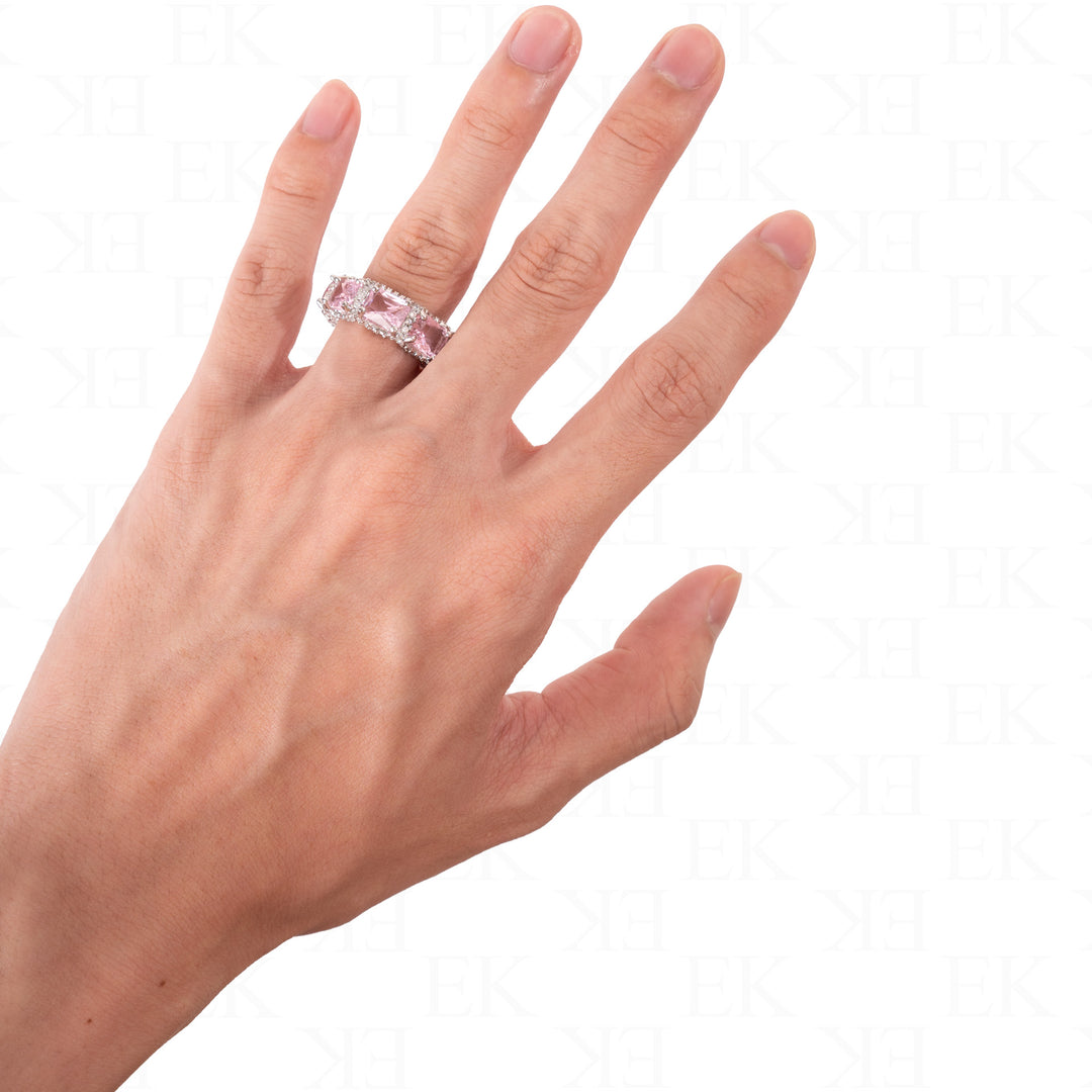 EK | Pink Gem Ring Silver