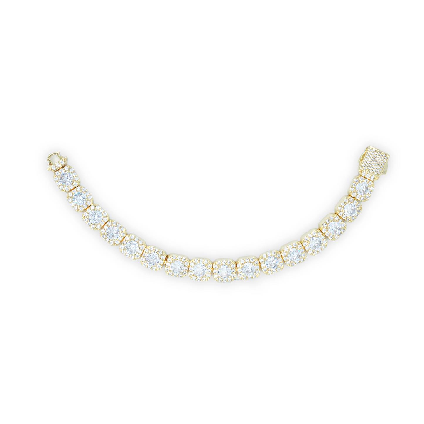 ZeroDegrees | 10mm Clustered Tennis Link Bracelet (Gold)