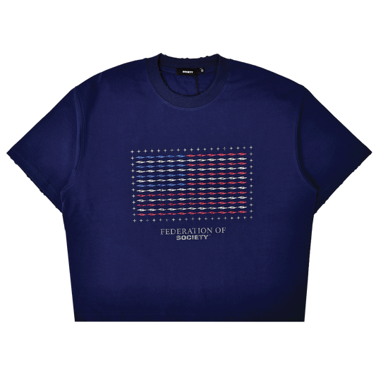 SOCIETY | Flag Tee Navy - SWAGANZ