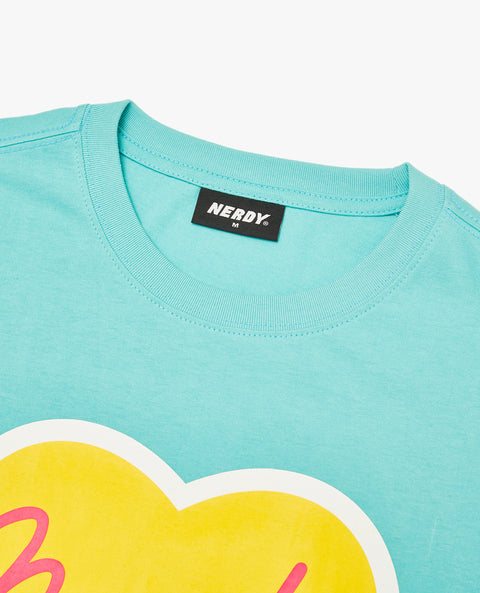 NERDY | Cursive Logo Heart 1/2 Sleeve T-Shirt Mint