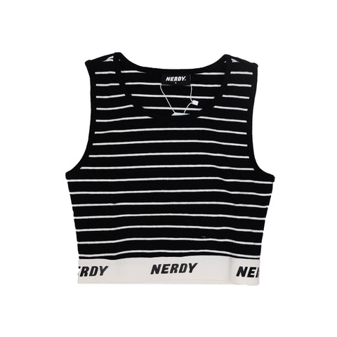 NERDY | Women's Stripe Sleeveless Black