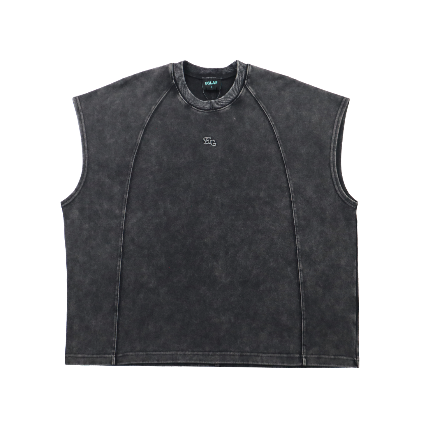 EGLAF | MV Washed Sleeves  Top Black