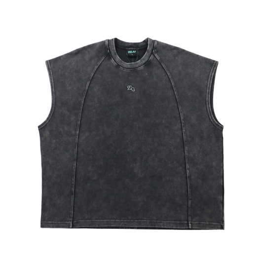 EGLAF | MV Washed Sleeves  Top Black