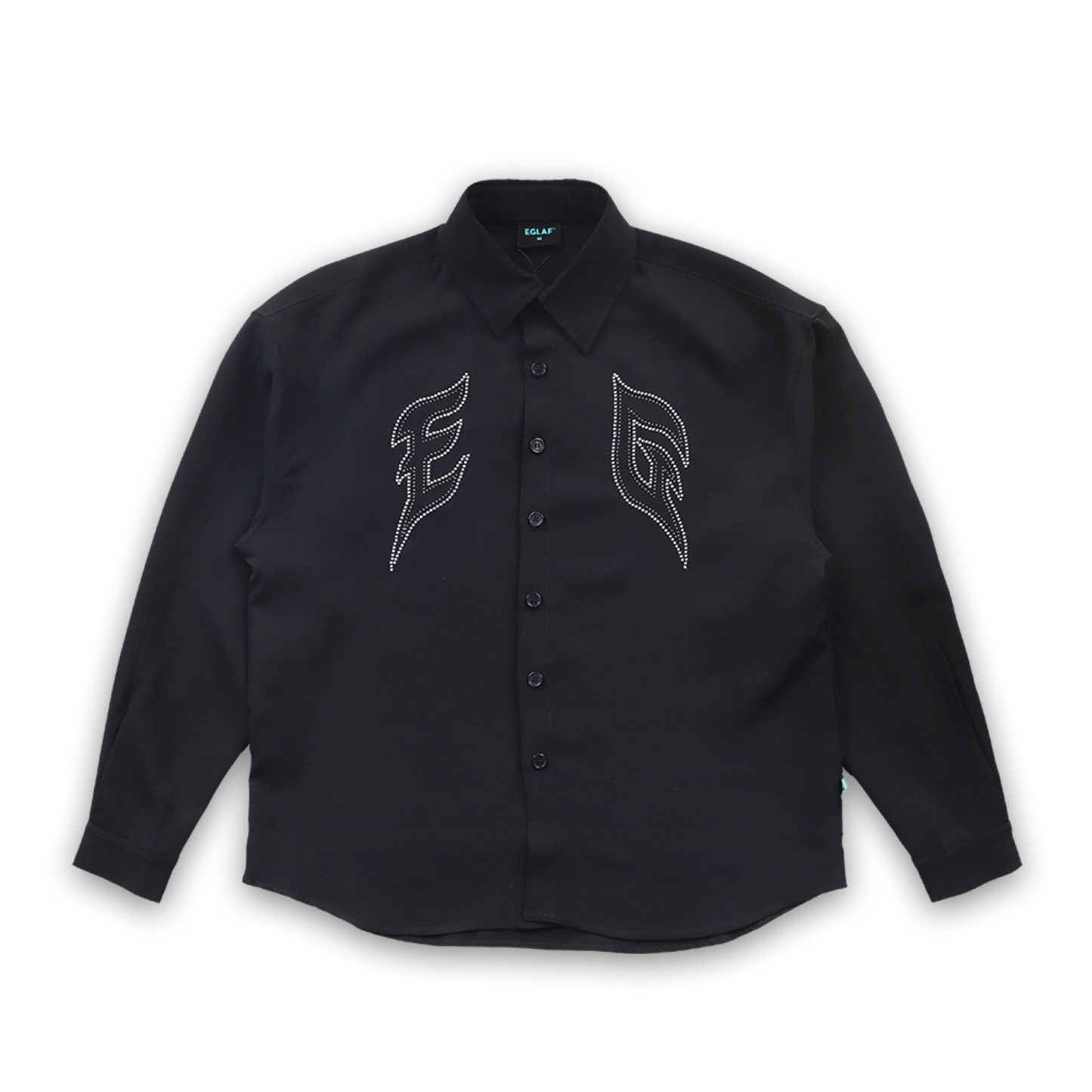 EGLAF | Sculpta EG Silver Rivet Long Sleeve Shirt Black