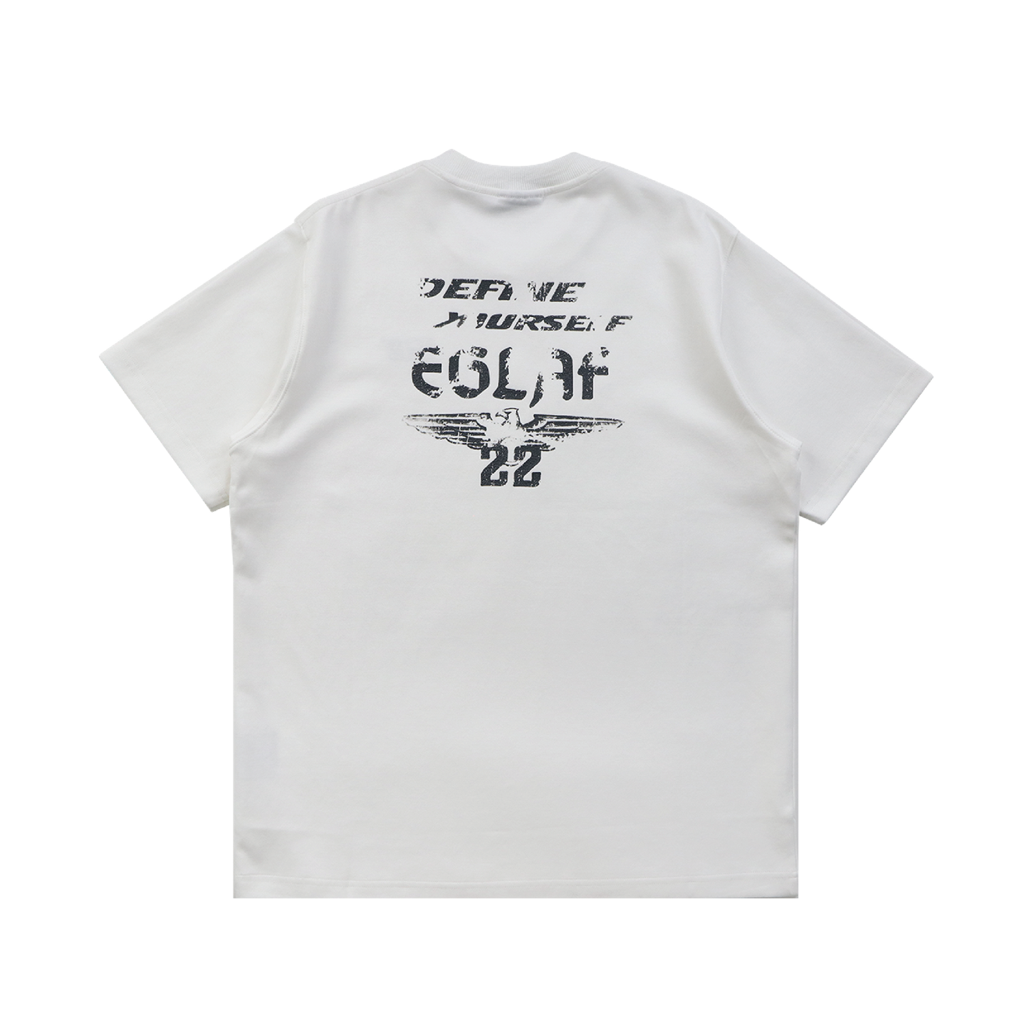 EGLAF | R//W Distressed Texts Tee White