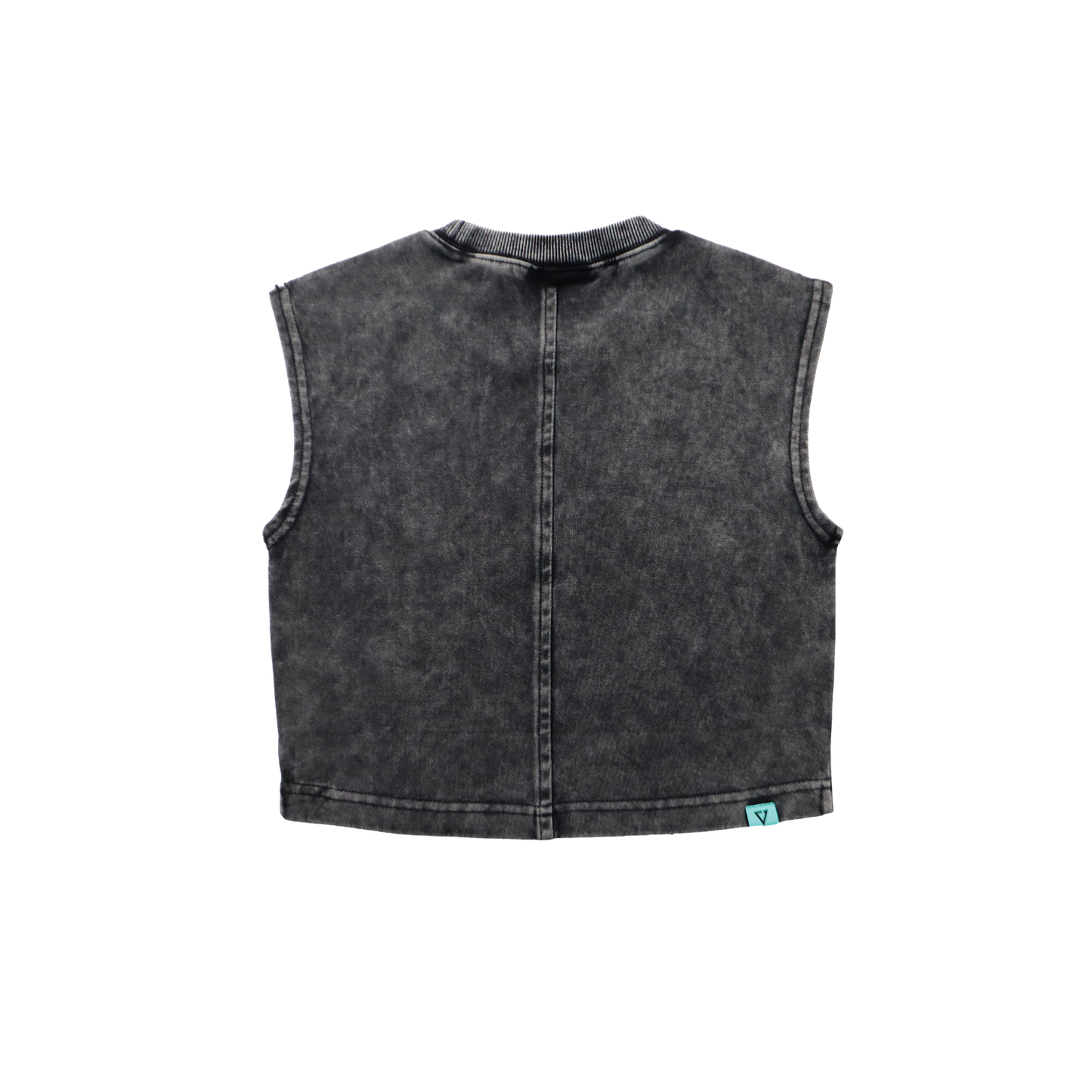 EGLAF | MV Washed Sleeves Crop Top Black