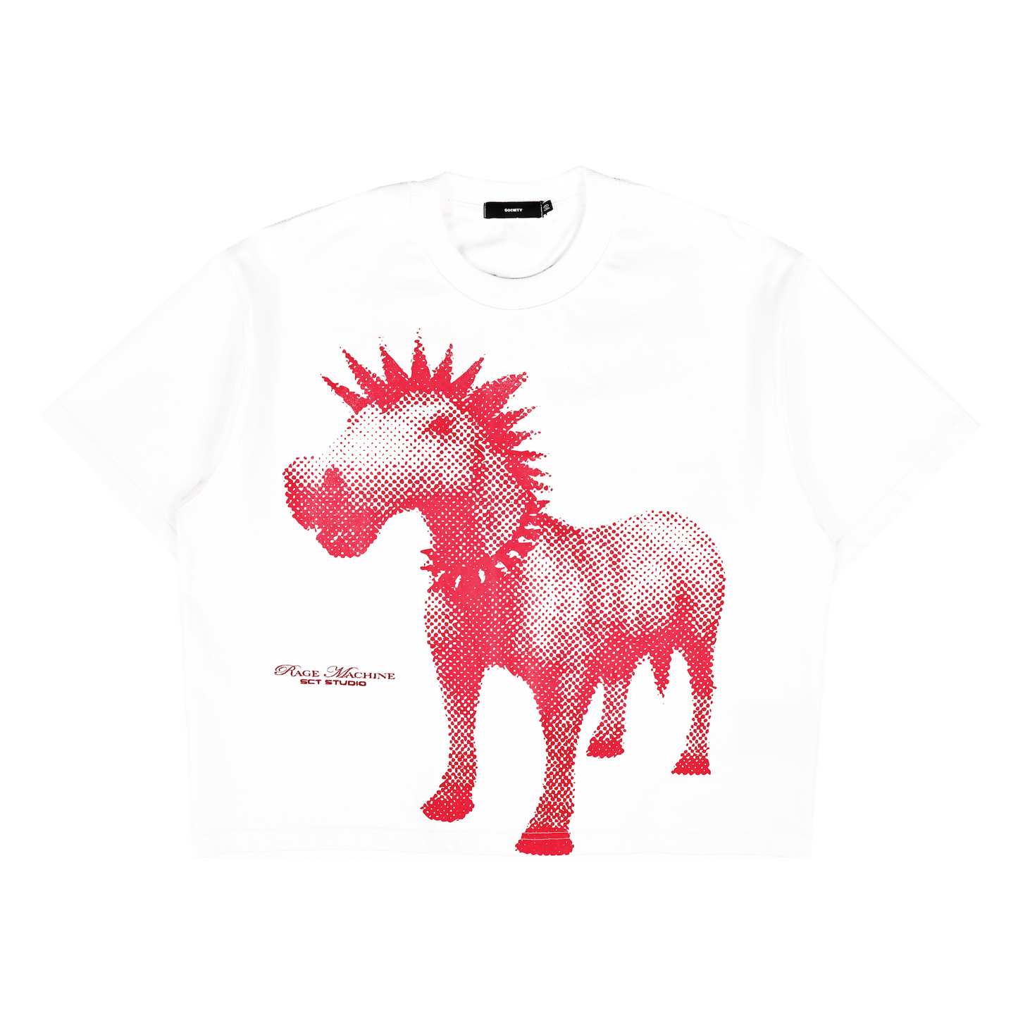 SOCIETY | Aerodyne Int Chcky Horse Tee White - SWAGANZ