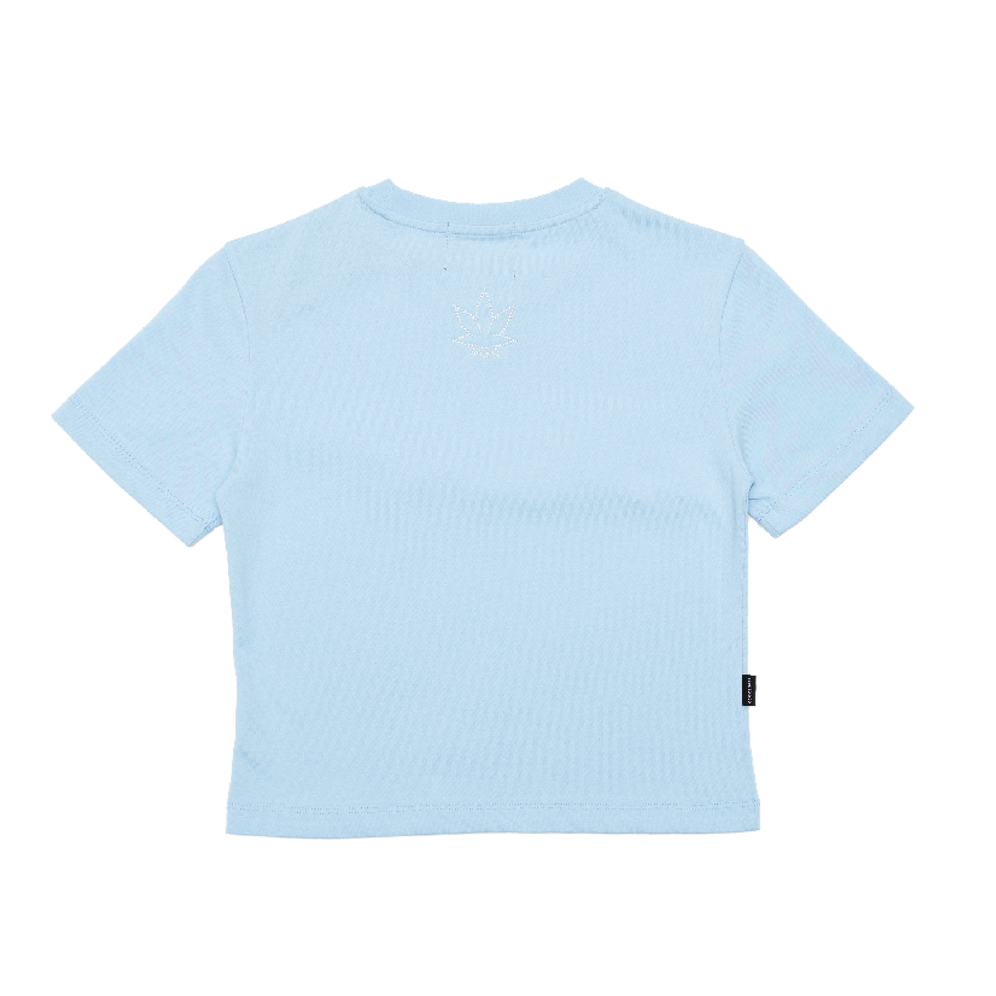 STONED |  Cursive Pearl Crop Top Blue - SWAGANZ