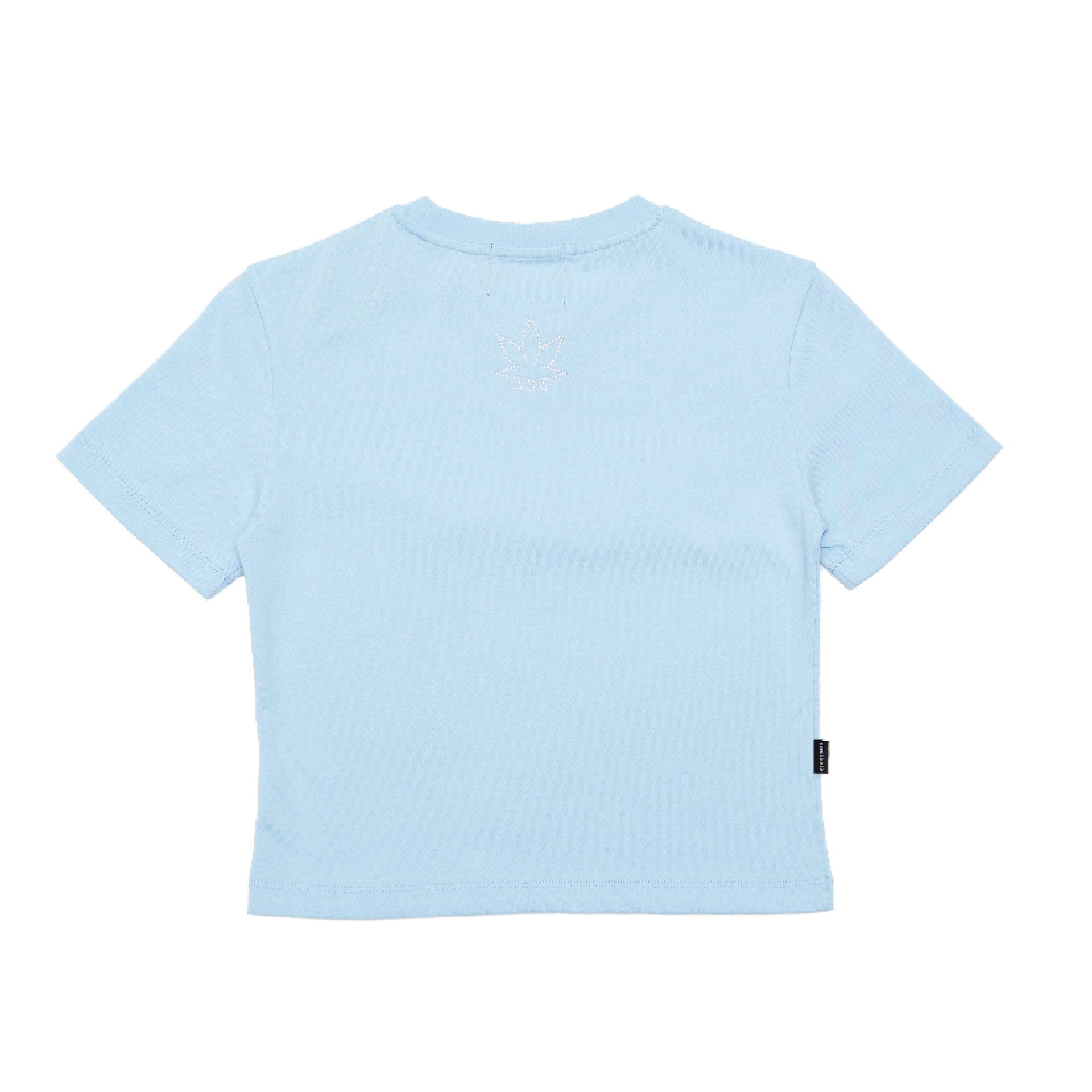STONED |  Cursive Pearl Crop Top Blue - SWAGANZ