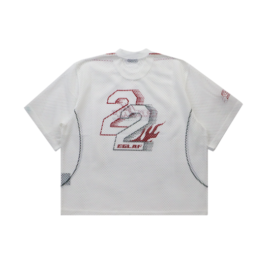EGLAF | MV Mesh Boxy Tee White