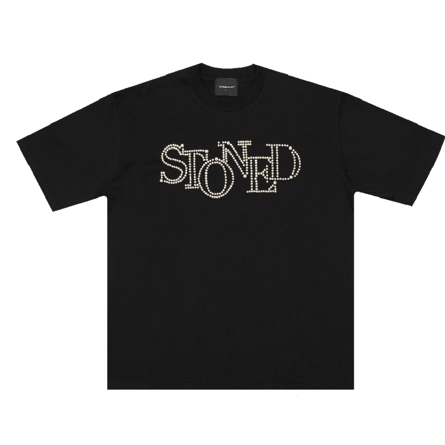 STONED | Finish Pearl logo Tee Black - SWAGANZ