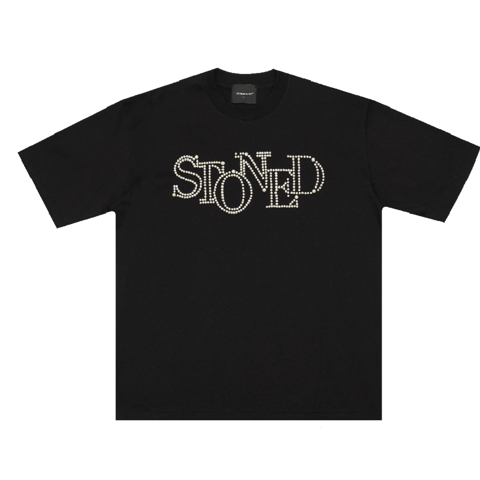 STONED | Finish Pearl logo Tee Black - SWAGANZ