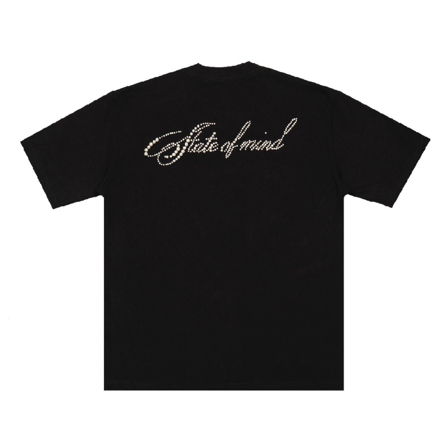 STONED | Cursive Pearl Logo Tee Black - SWAGANZ