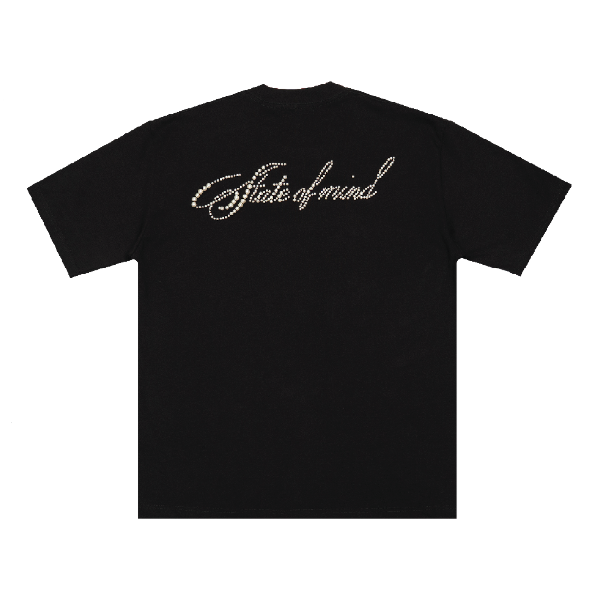 STONED | Cursive Pearl Logo Tee Black - SWAGANZ