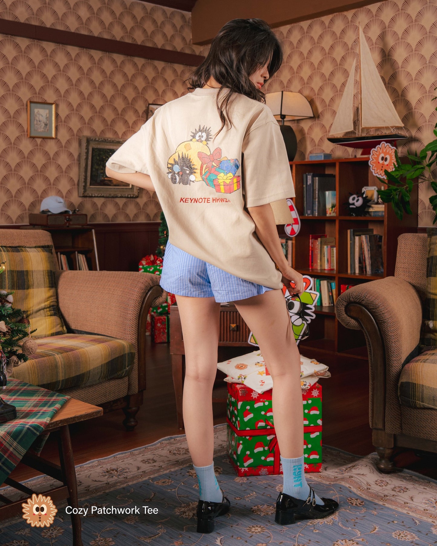 KEYNOTE | Cozy Patchwork Tee Beige