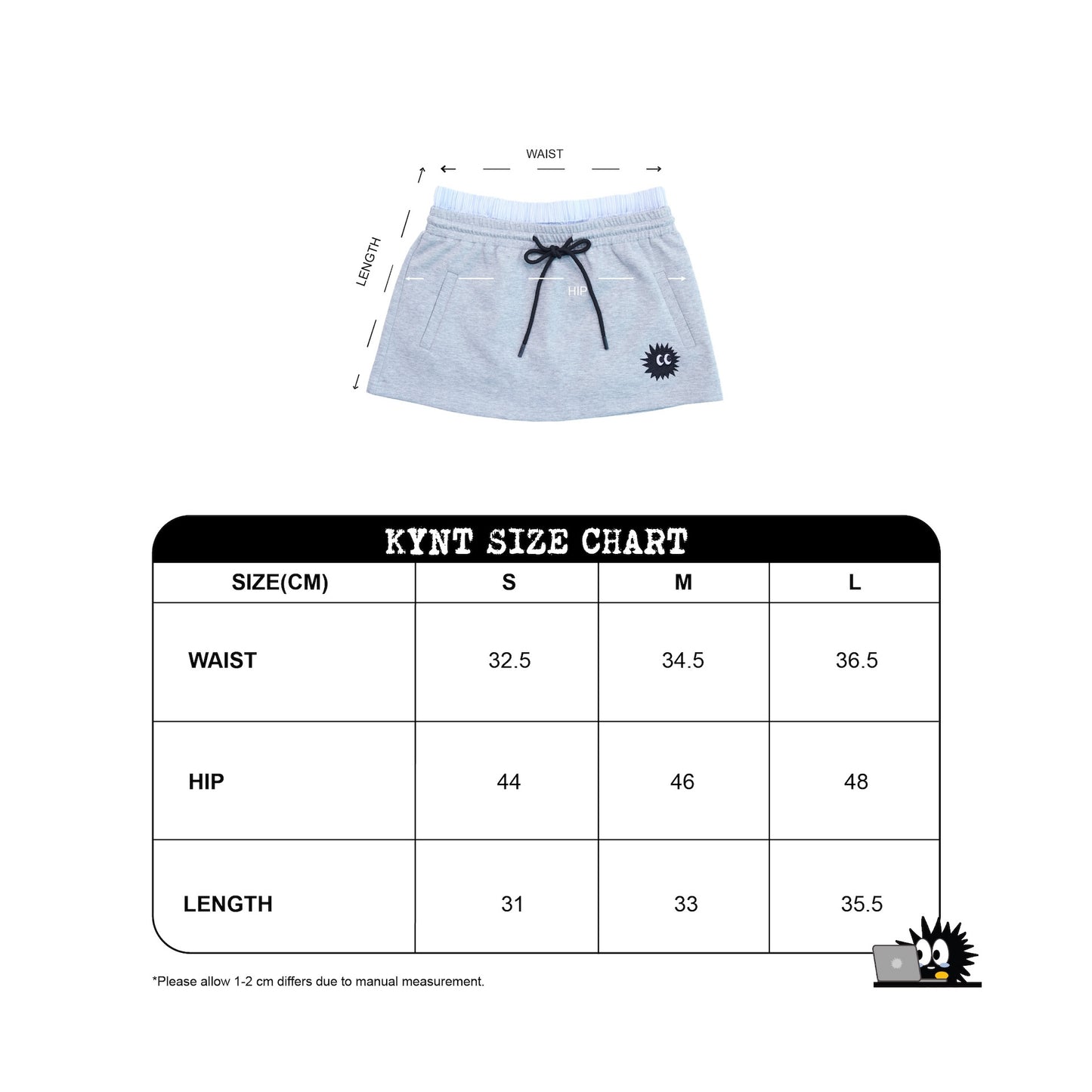 KEYNOTE | Workaholic Off-Day Mini Skirt Light Grey