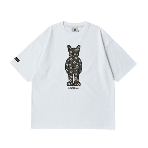 LifeWork | Embroidered Mono Figure S/S T-Shirt White