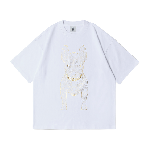 LifeWork | Gold Silver Dog S/S T-Shirt White Gold
