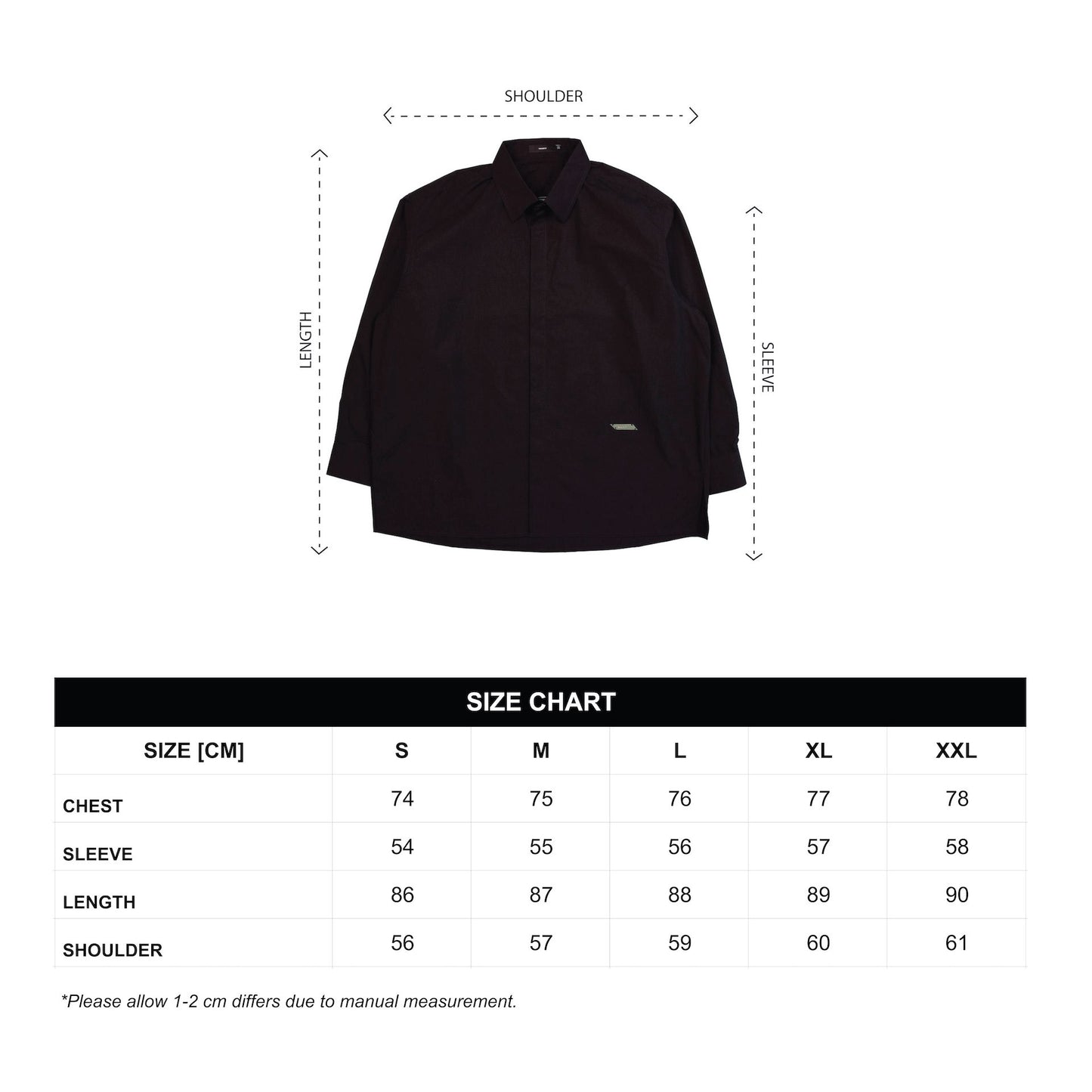 SOCIETY | L/S Oversized Shirt Black