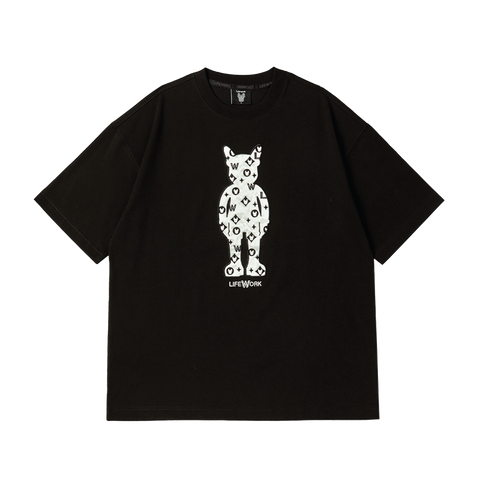 LifeWork | Embroidery Mono Figure S/S T-Shirt Black