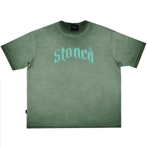 Stoned Blessed 24 | Washed DK Green T-Shirt