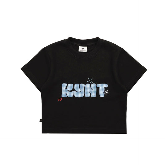 KEYNOTE | Aqua Title Crop Top Black - SWAGANZ
