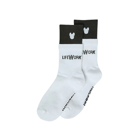 LifeWork | Double Rib Crux Socks White