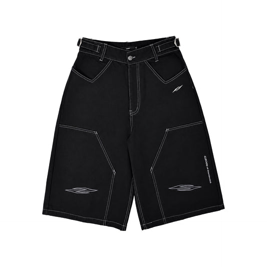SOCIETY Form 010 Panel Shorts Black - SWAGANZ