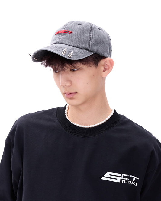 SOCIETY | SS25 Spike Srudded Cap Stone Washed Grey