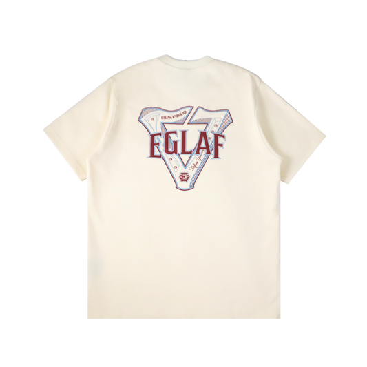 EGLAF | RU Triangle Logo Tee Cream White