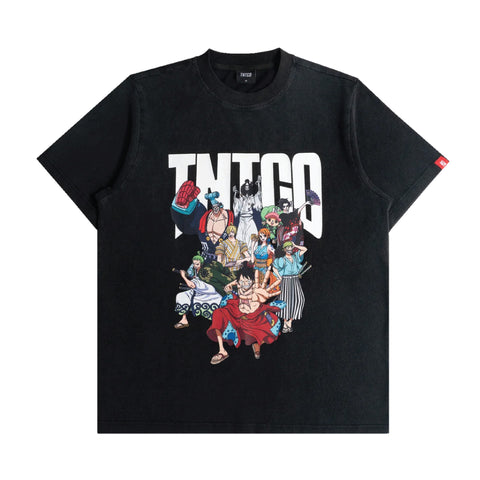 TNTCO x One Piece | Stonedwash Op Tee Black