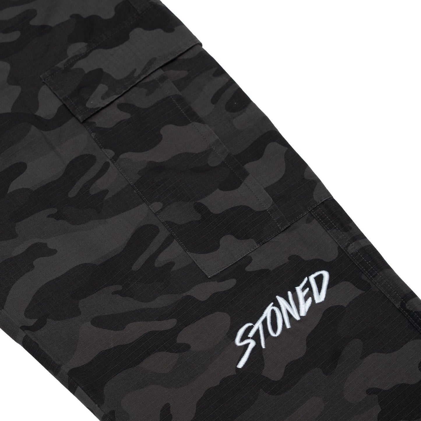 STONED | Camo Cargo Black