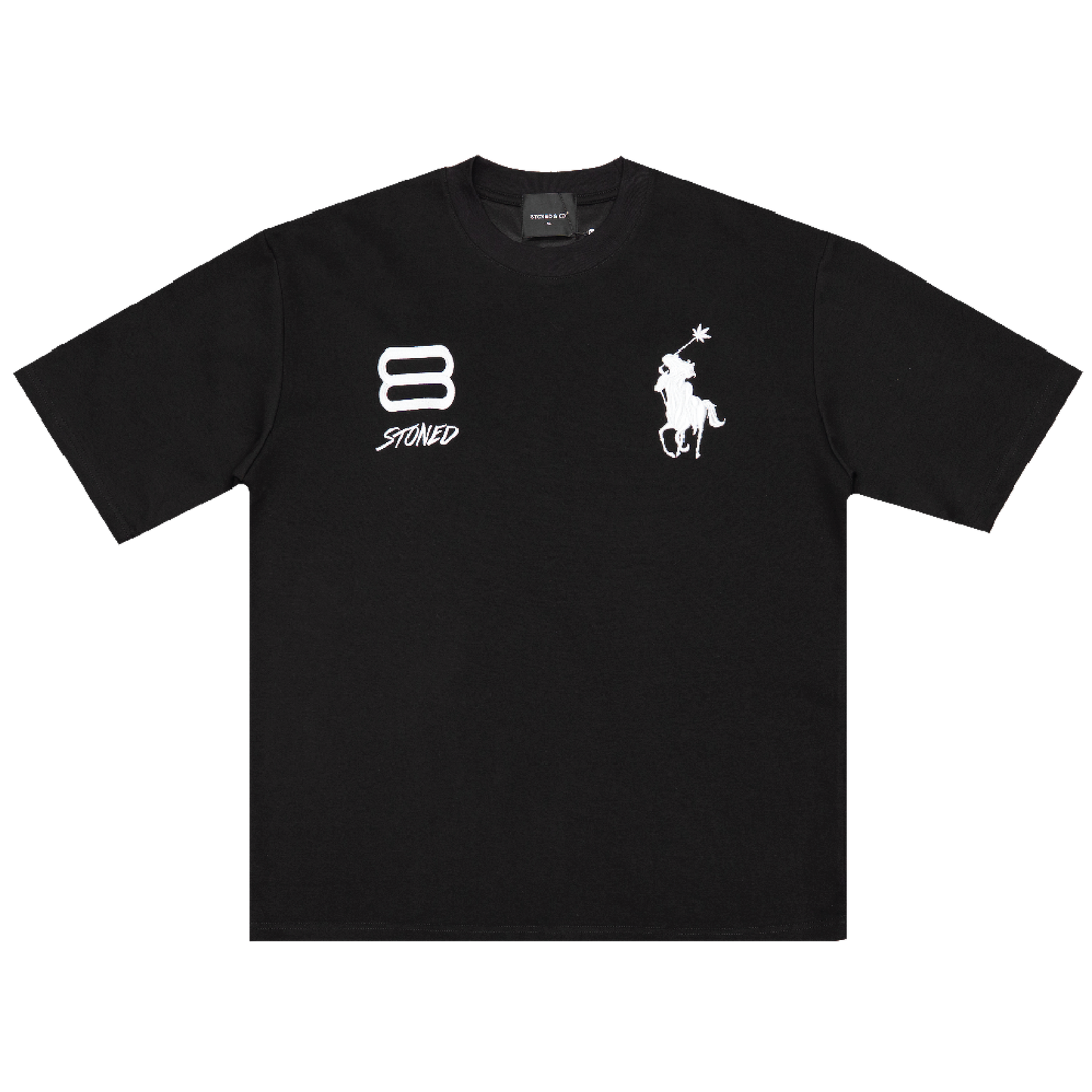 STONED | Polo Tshirt Black - SWAGANZ