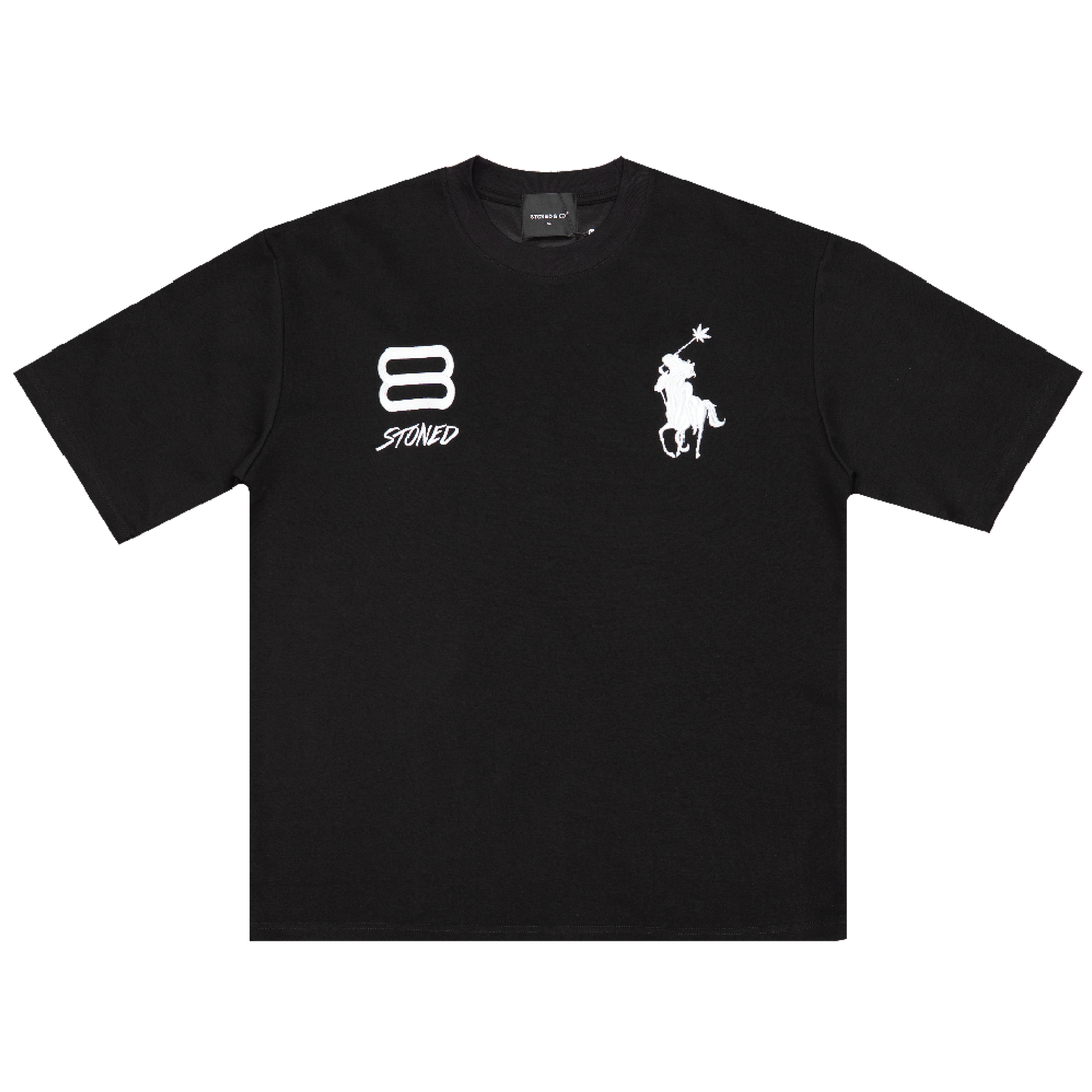 STONED | Polo Tshirt Black - SWAGANZ