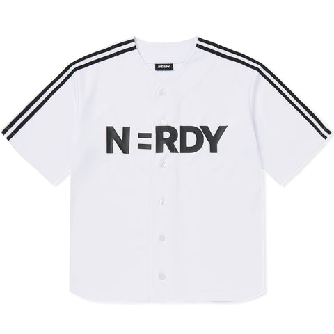 NERDY | Baseball Track Jersey White