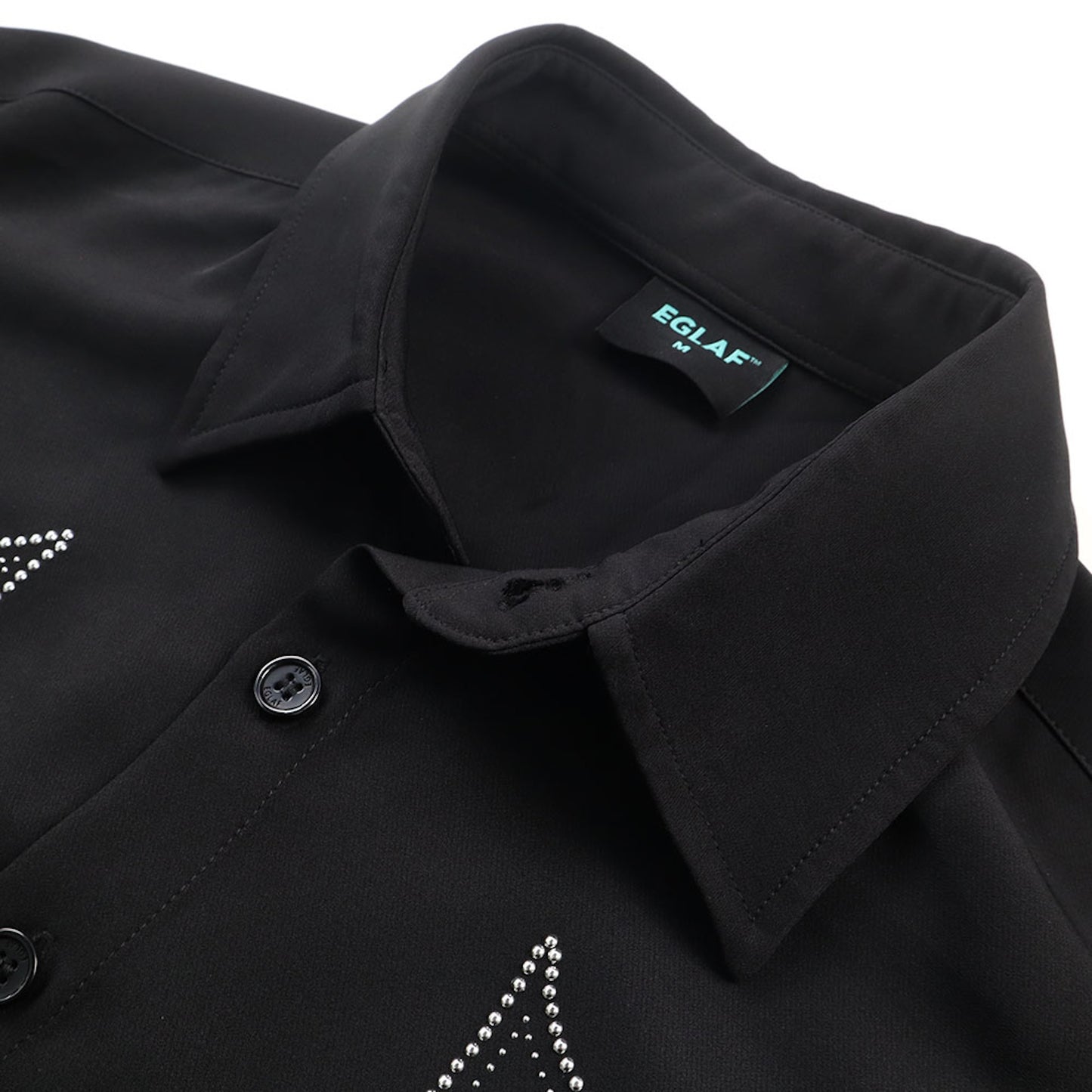 EGLAF | Sculpta EG Silver Rivet Long Sleeve Shirt Black