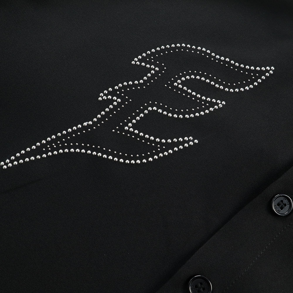 EGLAF | Sculpta EG Silver Rivet Long Sleeve Shirt Black